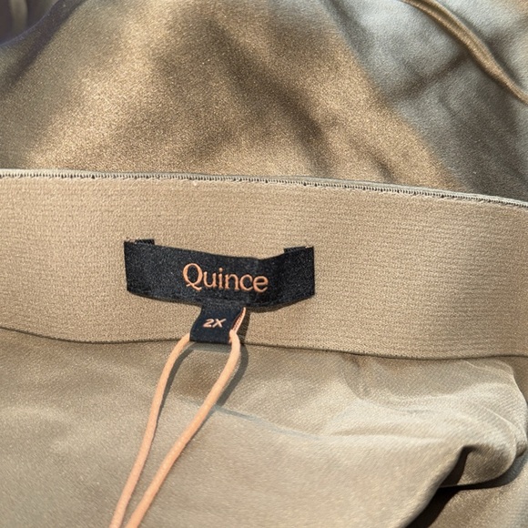 NWT quince 100% mulberry washable silk midi skirt in dogwood taupe colorway 2X - Picture 3 of 5